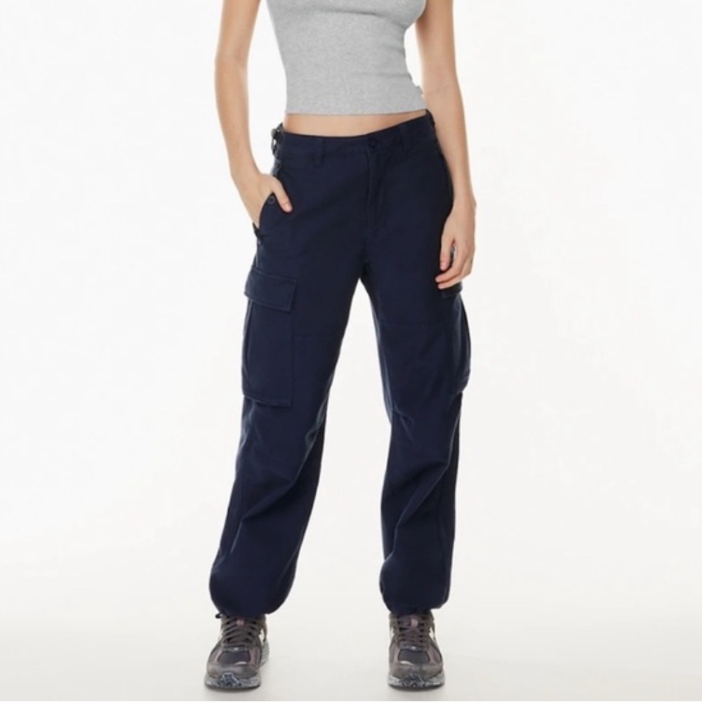 TNA aritiza navy barrel cargo jogger high rise  pants 4
